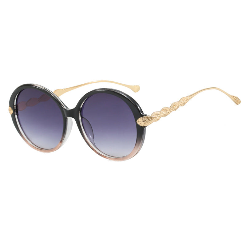 Women's large round sunglasses with decorative metal accents Skanto