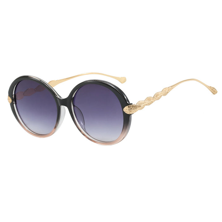 Women's large round sunglasses with decorative metal accents Skanto