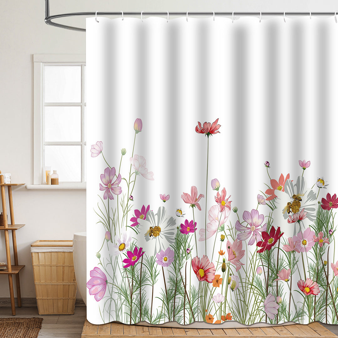 Blomster mønstrede badekar dusjforheng Skanto