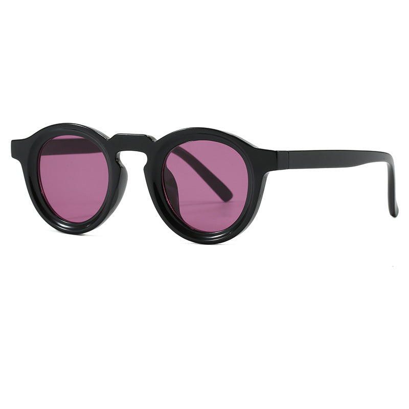 Women's fashionable round sunglasses with transparent frame and UV protection Skanto