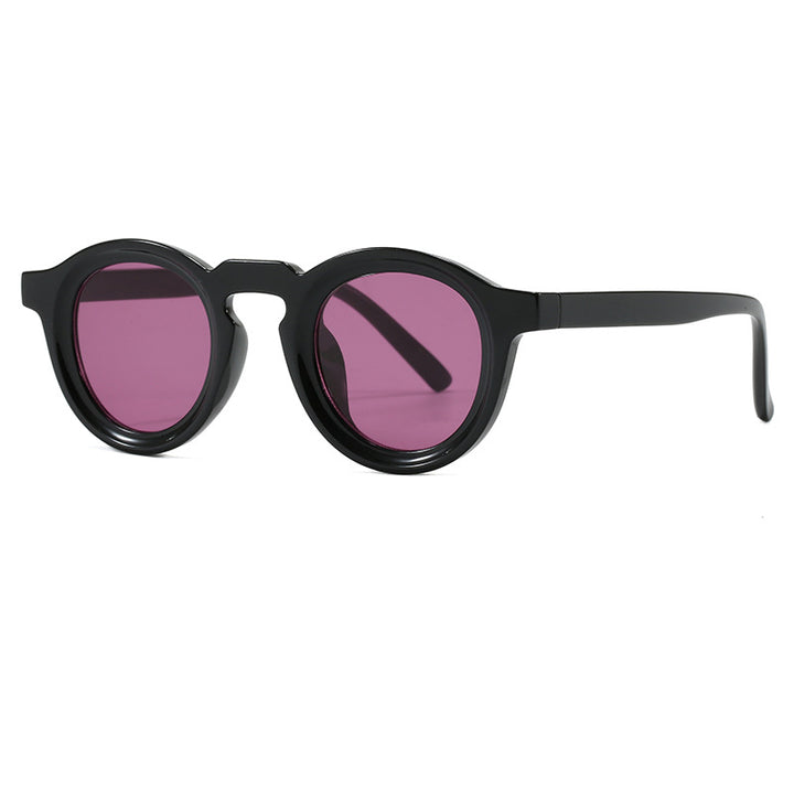 Women's fashionable round sunglasses with transparent frame and UV protection Skanto