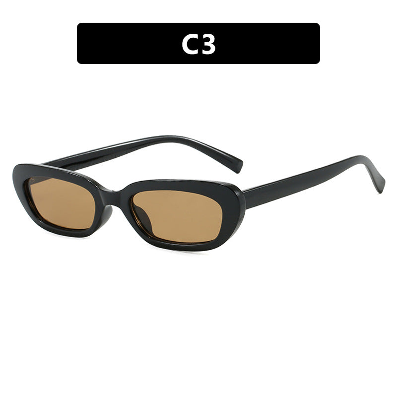 Women's fashionable cat-eye sunglasses with transparent plastic frame and UV protection Skanto