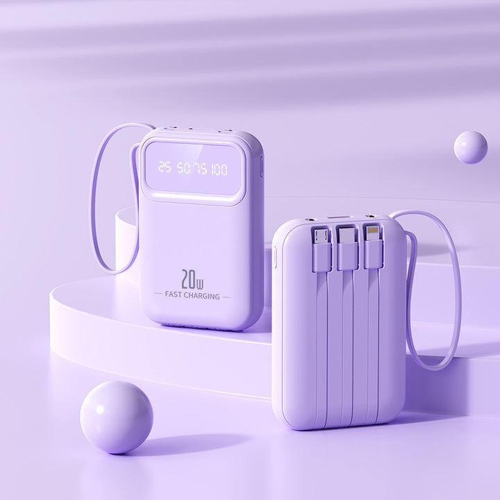 Kompakt powerbank med integrerte hurtigladeporter Skanto