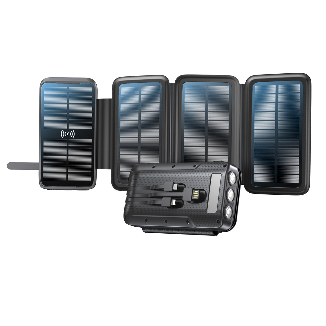 Solar-Powerbank med Trådløs Lading Fra Skanto