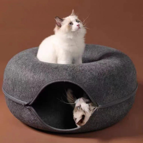 2-i-1 Donut Katt Bed Skanto