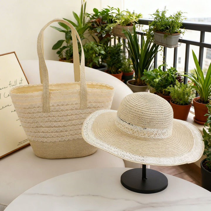 Strandveske og solhatt Skanto