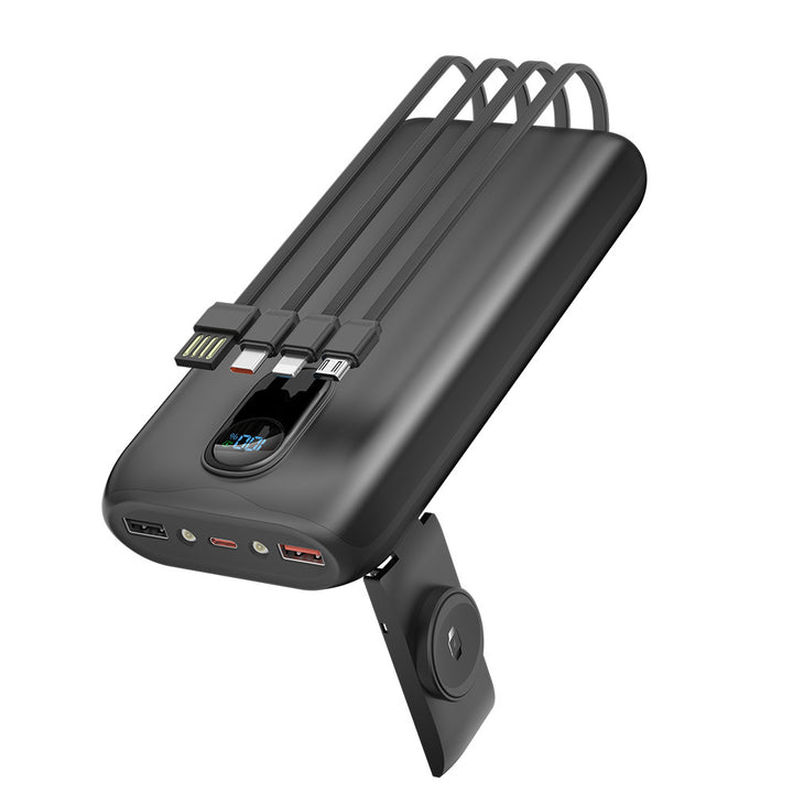 Powerbank med integrerte ladekabler og LCD-skjerm Skanto