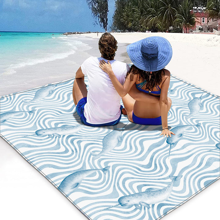 Picknickteppe i maritim design Skanto