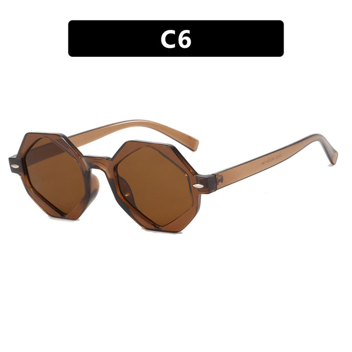 Dame trendig solbrille i moderne åttkant-design Skanto