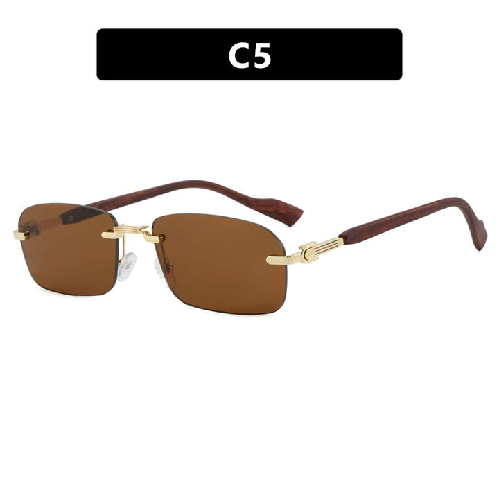 Women's sunglasses with elegant metal frame and stylish wood details Skanto