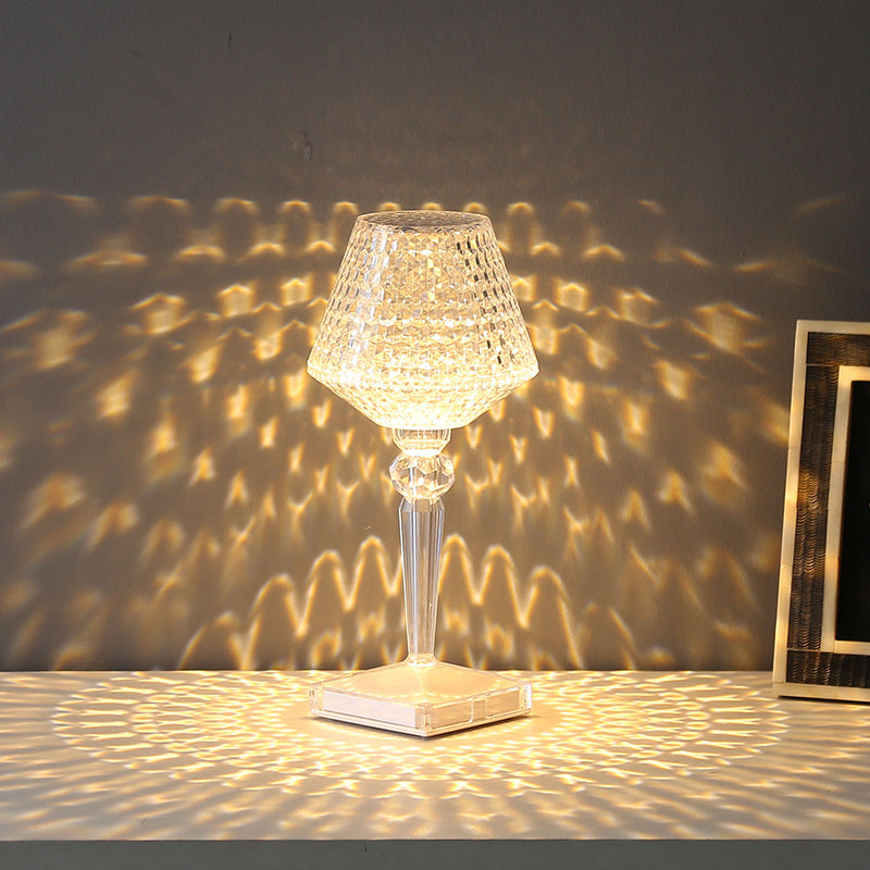 Liesbeth Crystal Lampe – Luksus Bordlampe med USB-ladefunksjon Skanto