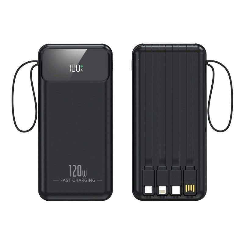 Powerbank med innebygde multifunksjonsladekabler og digital skjerm Skanto
