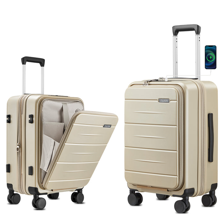 Unisex Multi-Funksjonell Hard Shell Trolley Koffert Skanto