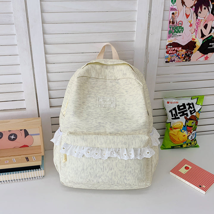 Elegant Ruffled Lace Skolesekk