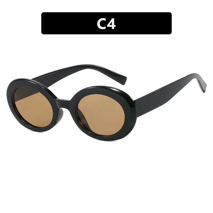 Women's round sunglasses with elegant plastic frame and UV protection Skanto