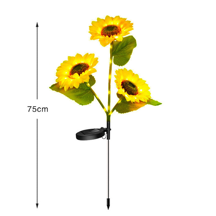 Solcel-Drevet Dekorativ Solsikke Hage Stake Med Multi-Bloom LED Vanntett Panel Skanto