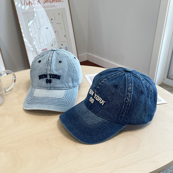 Herre Slitt Denim Baseball Caps Skanto
