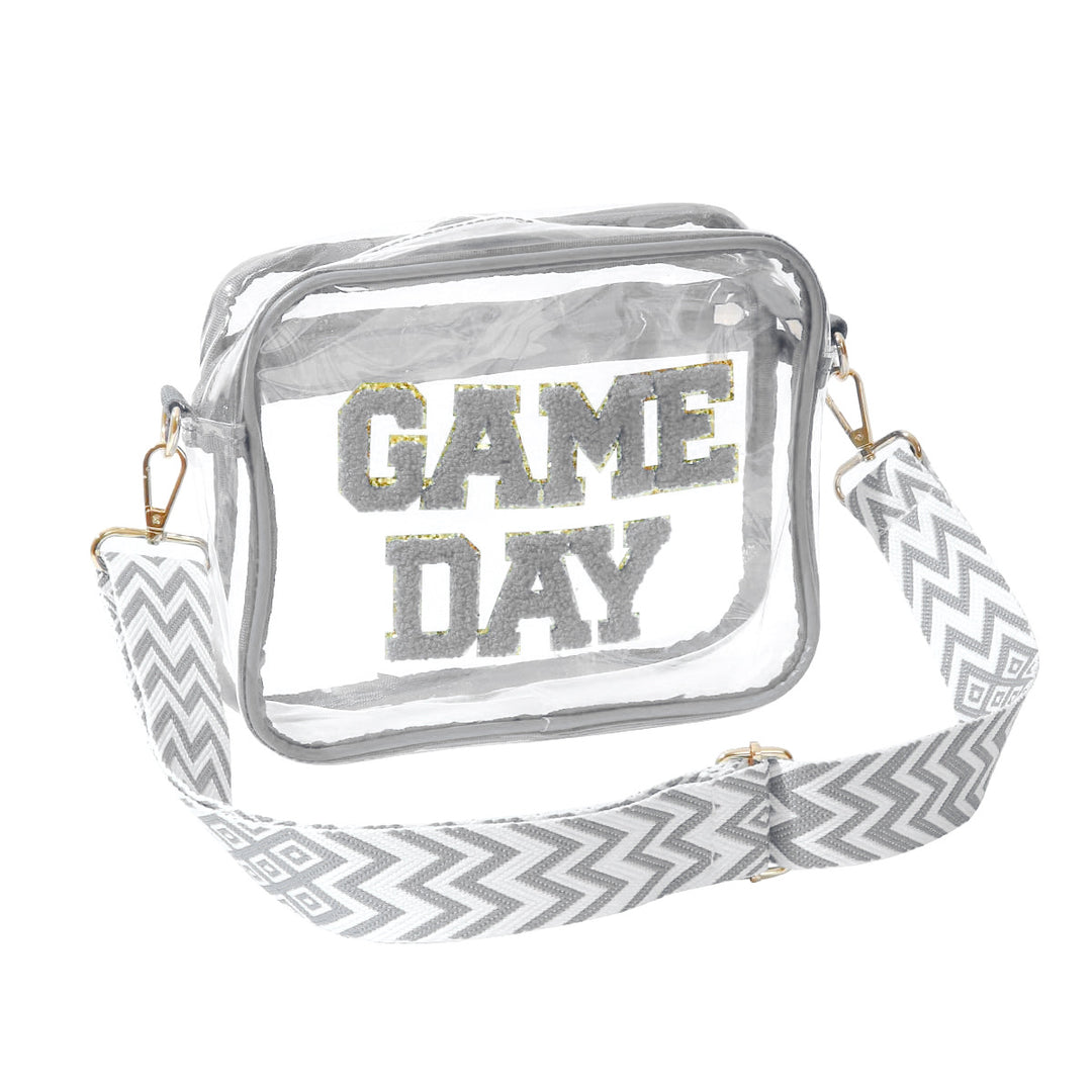 Gjennomsiktig skulderveske med moderne Game Day trykk Skanto