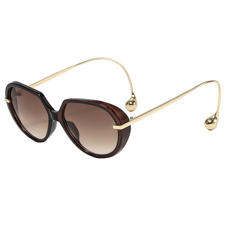 Women's Cat-Eye Sunglasses with Golden Details and Stylish Frame Skanto