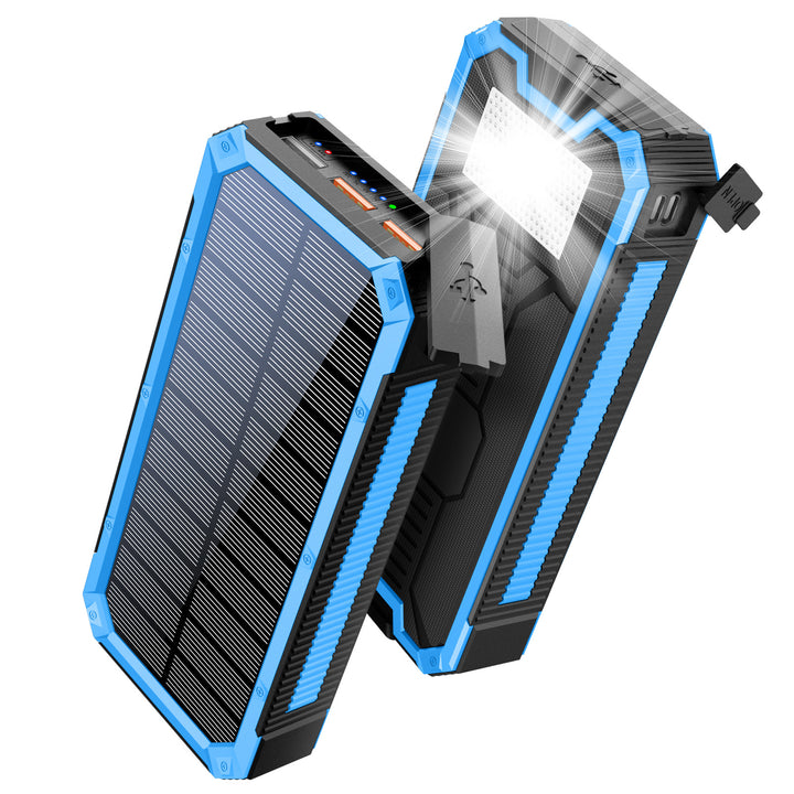 Solcelle Powerbank med integrert lommelykt og hurtiglading Skanto