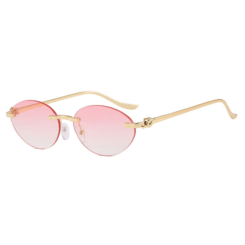 Women's elegant oval sunglasses with gold accent Skanto