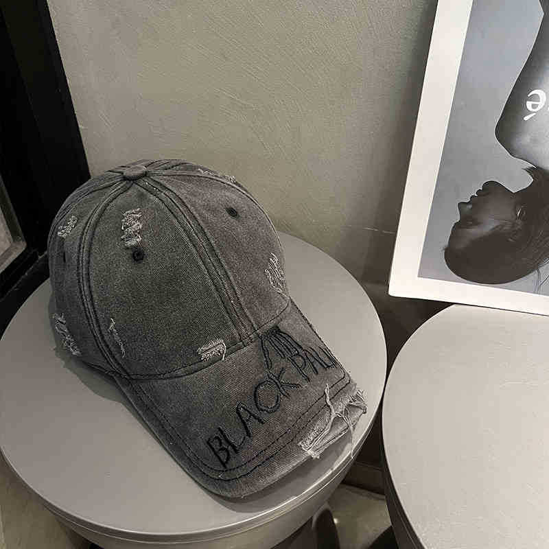 Kvinne Slitt Denim Baseball Caps Skanto 1784188369