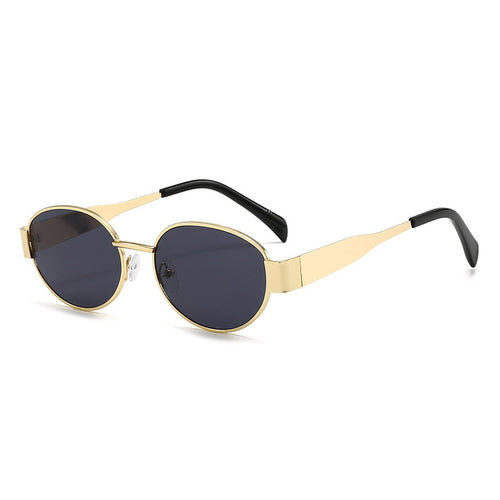 Dame moteriktig solbrille med elegant metallramme Skanto