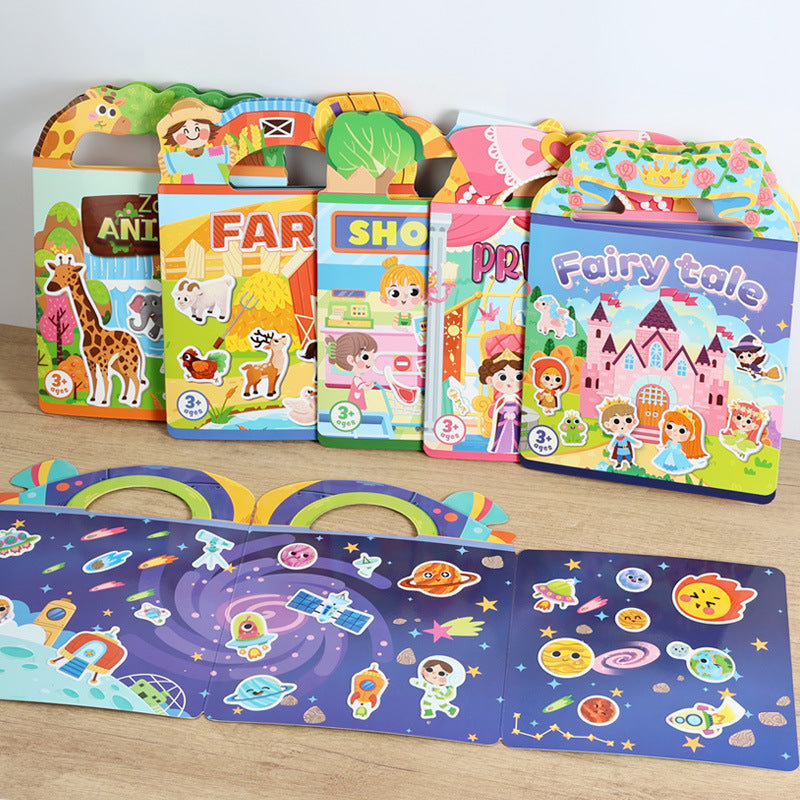 Norvo | Gjenbrukbare Montessori klistrebøker med ulike temaverdener