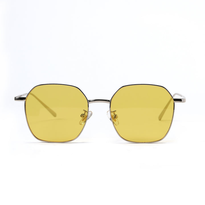 Dame geometrisk solbrille med moderne metallramme Skanto