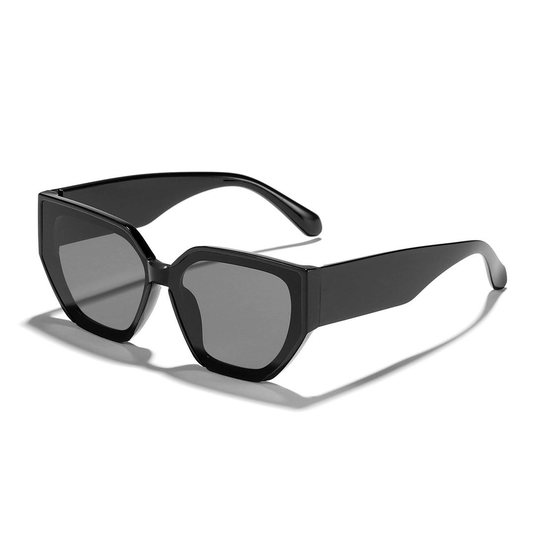 Dame trendy oversized solbriller med stilig hexagon-design Skanto