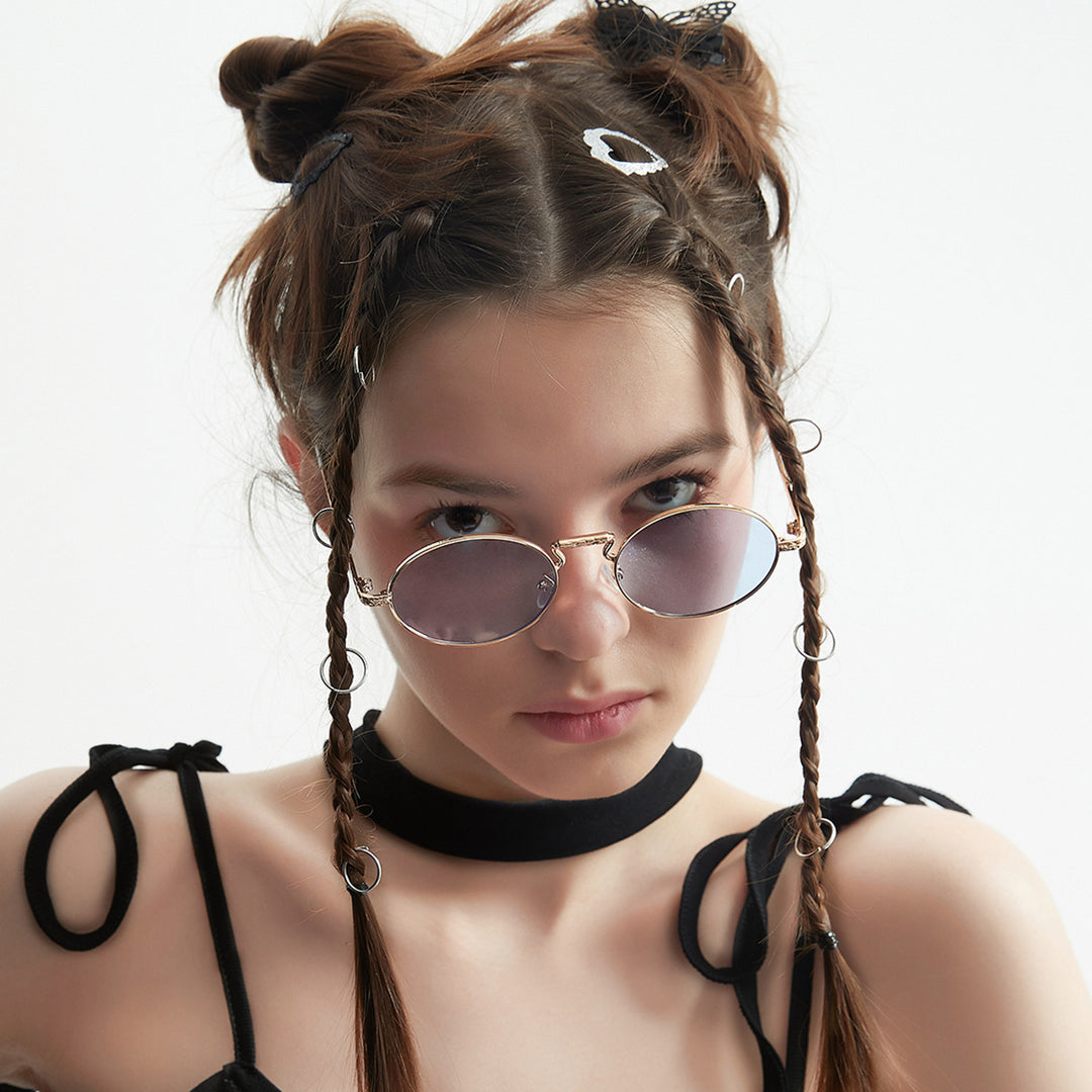 Dame rund fashionable solbriller Skanto
