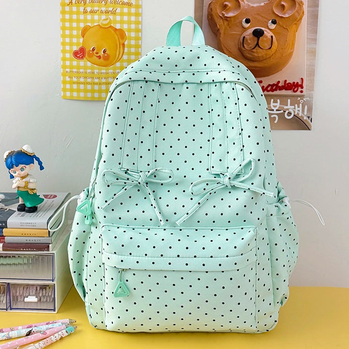 K casual polka dot mønstrede skoleveske