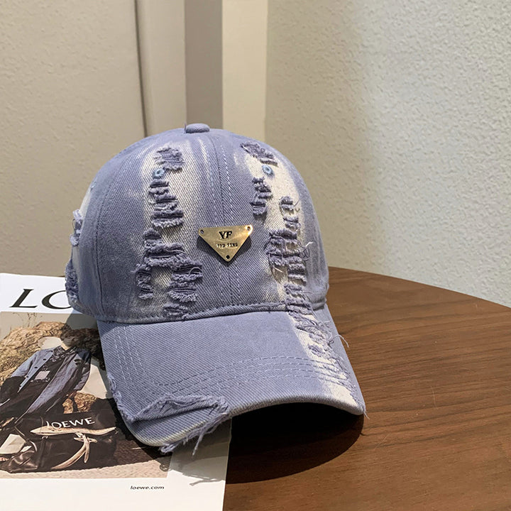 Damer's Slittet Denim Baseball Cap Skanto 1784084082