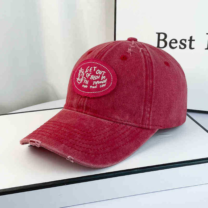 Kvinne Casual Distressed Bomull Baseball Caps Skanto