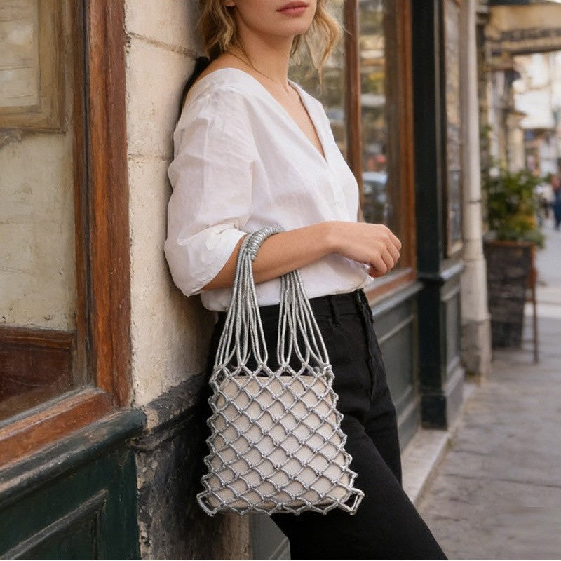 Elegant net tote bag with sturdy handles Skanto