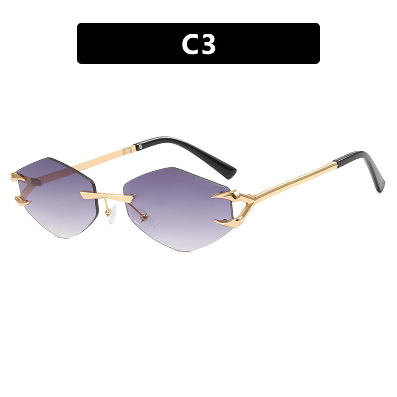 Damer geometrisk designer-solbrille med fremragende metallramme Skanto