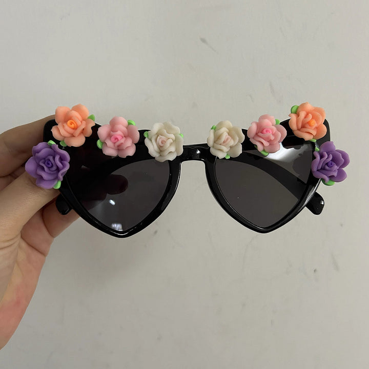Dame Cat-Eye solbriller med blomsterdekor Skanto