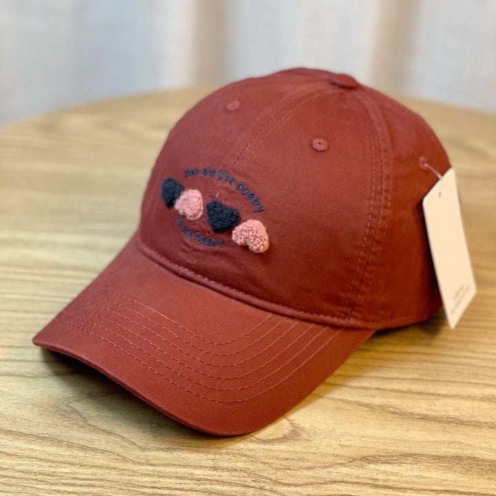 Kvinners Brodert Hjerte Motiv Baseballcap Skanto