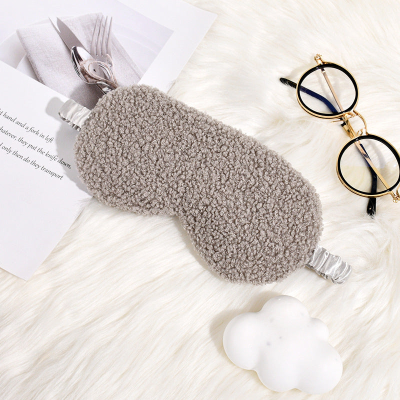 Dame nan kosete Thermo søvnmaske i teddyfleece med justerbart satinstropp Skanto