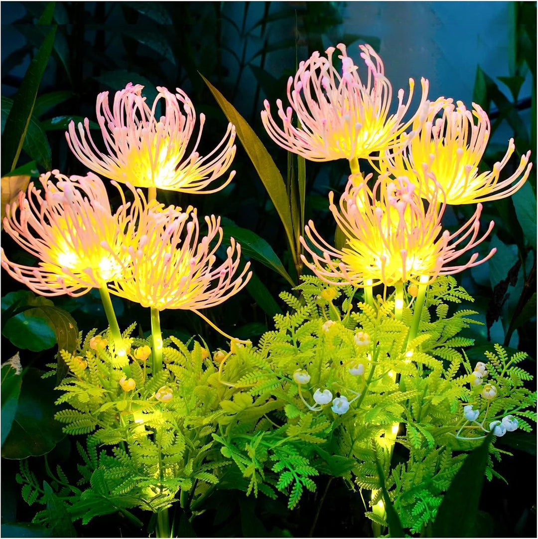 Realistisk Solenergi LED Hageblomst Stikk Med Krysantemumbloom Og Fleksibel Vanntett Stilk Skanto
