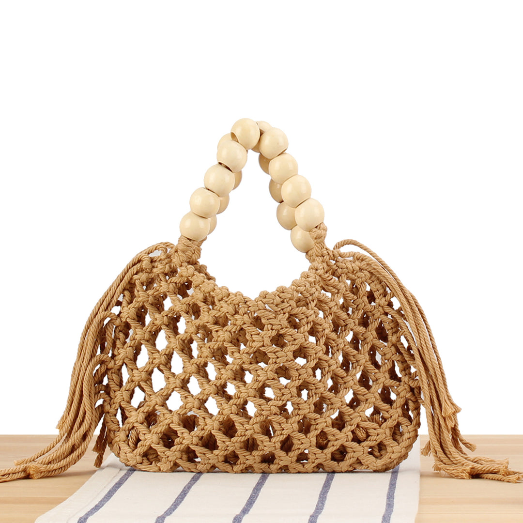 Macrame handbag with wooden handle Skanto