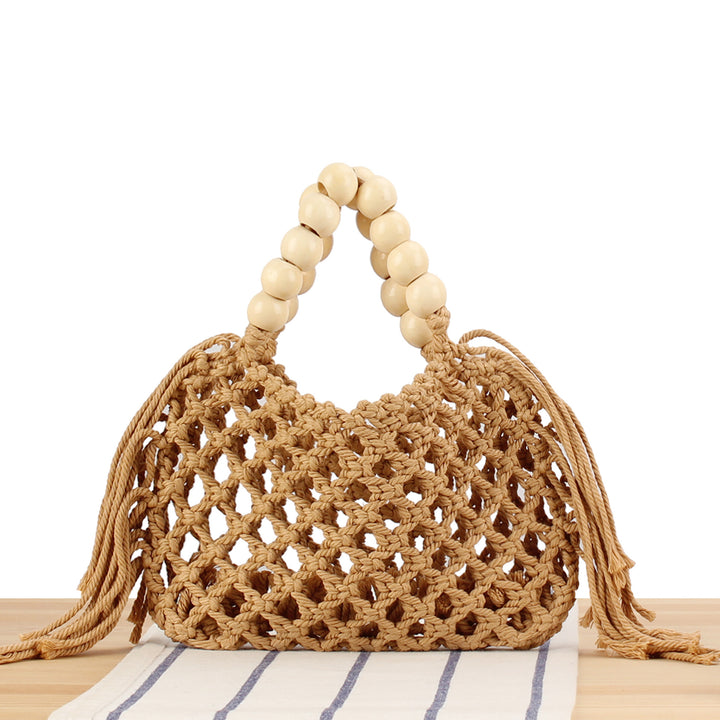 Macrame handbag with wooden handle Skanto