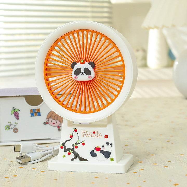 Dame bærbar mini-vifte med søtt panda-motiv Skanto