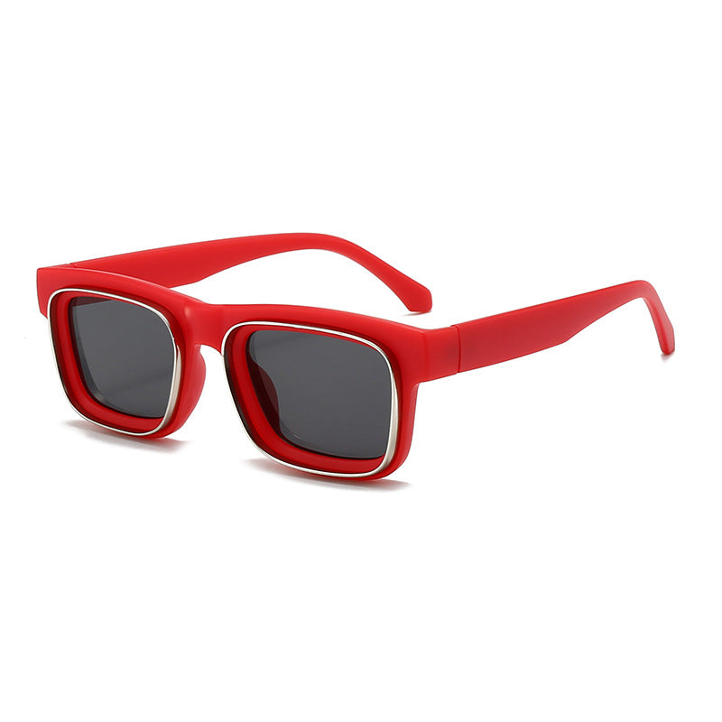 Dame moteriktig firkantet solbrille med kontrasterende ramme Skanto