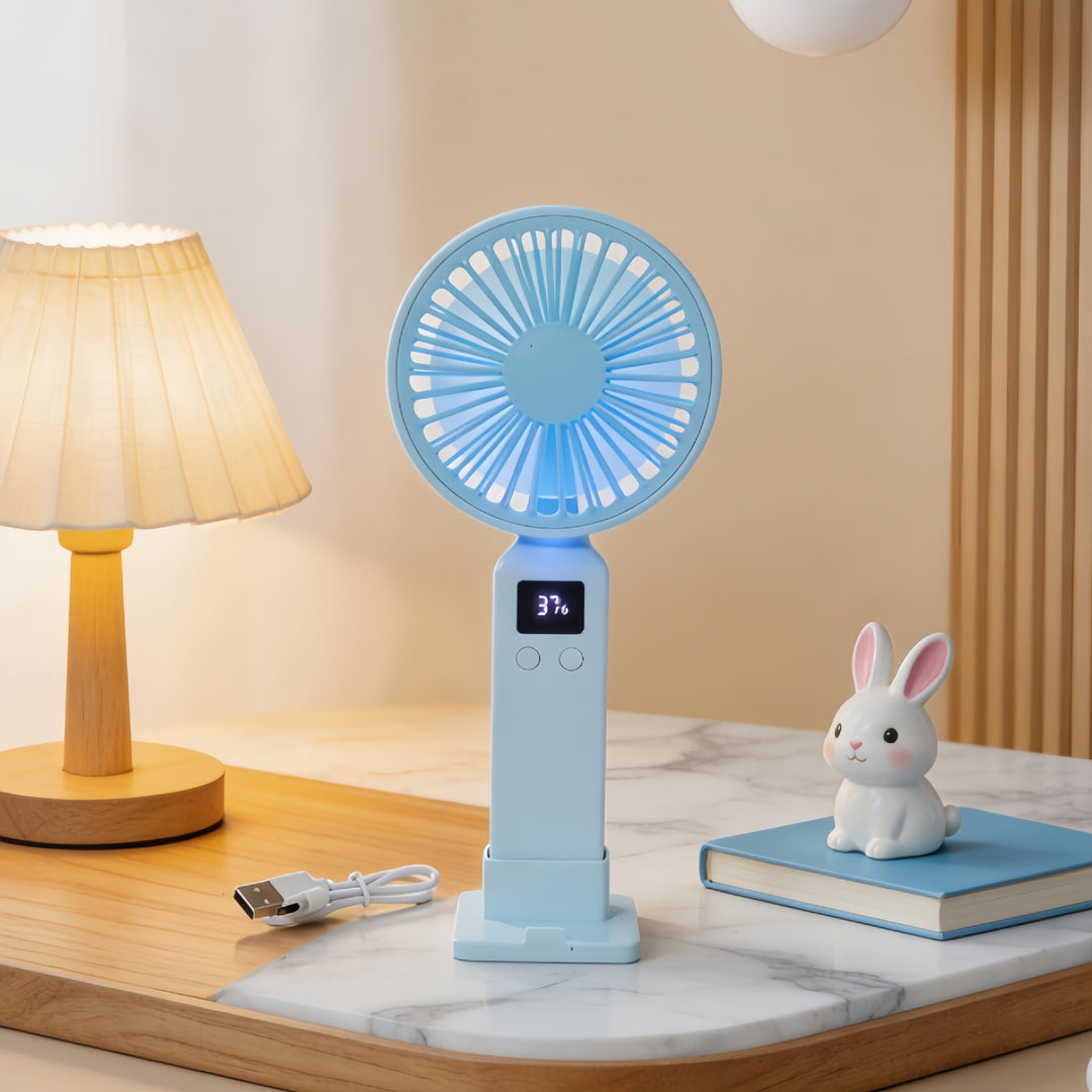 Damer Bærbar USB-vifte med LED-skjerm og ergonomisk design Skanto