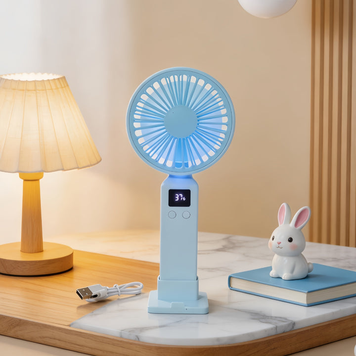 Damer Bærbar USB-vifte med LED-skjerm og ergonomisk design Skanto