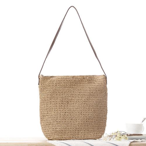 Handbag made of hand-knotted natural material with adjustable shoulder strap Skanto