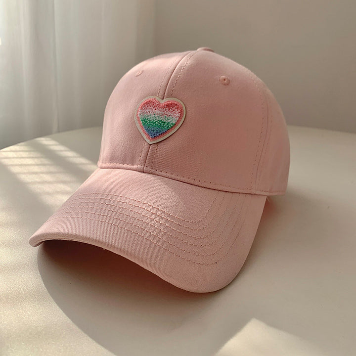 Kvinne Casual Hjerte Brodert Baseball Caps Skanto