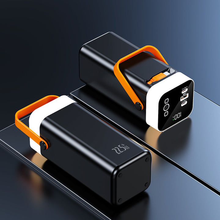 Bærbar Powerbank med intelligent ladeconcept og digital kapasitetsindikator Skanto