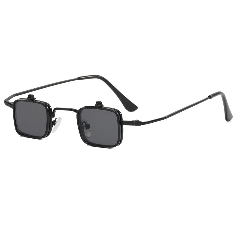 Dame designer solbrille med kvadratisk metallramme Skanto
